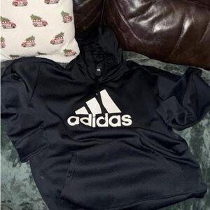 Adidas Black and White Logo Hoodie